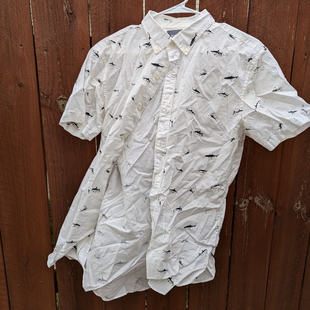 Bonobos White Casual Button Down Shirt - Medium - Slim Fit